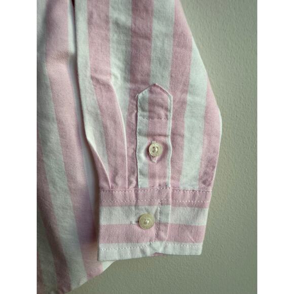 Janie and Jack Pink and White Striped Button Down - Picture 6 of 8